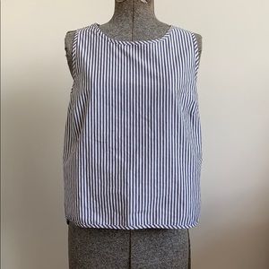 Madewell Sleeveless Nautical Swing Crop Top